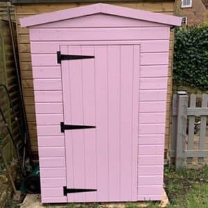 Thorndown-Cheddar-Pink-Wood-Paint-on-shed