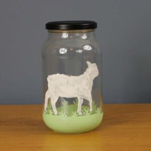 Thorndown-Peelable-Glass-Paint-Swan-White-Lamb-and-Cathedral-Green-grass-jar