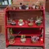 Thorndown-Rowan-Berry-Red-wood-paint-plant-stand