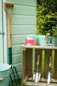 Thorndown Cathedral Green Wood Paint on Forest Shed