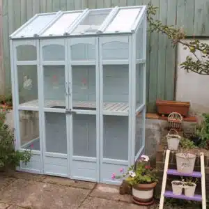 Greenhouse-Skylark-Blue-Glass-and-Wood-Paint