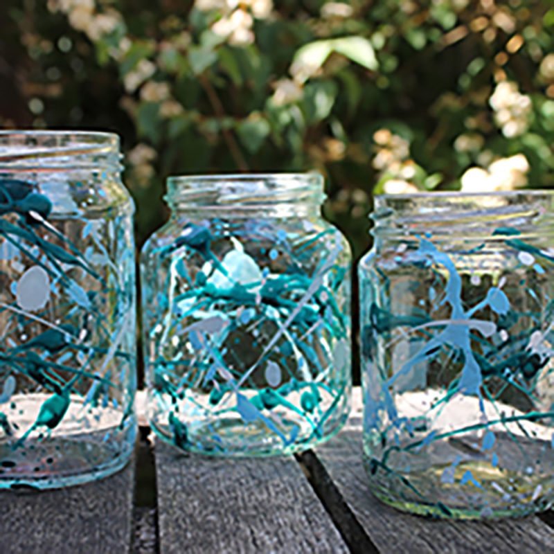 Simple Makes with Recycled Jam Jars Thorndown Paints Wood Paints
