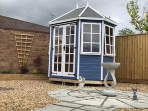 Taunton Summerhouse Bilberry Blue and Swan White