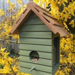 Thorndown-Moorland-Green-and-UV-Clear-wood-paint-on-bird-feeder