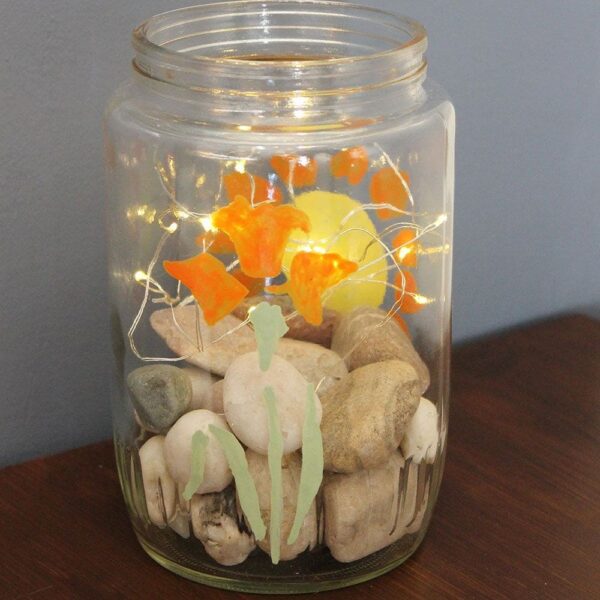 Golden-Floral-flowers-light-jar