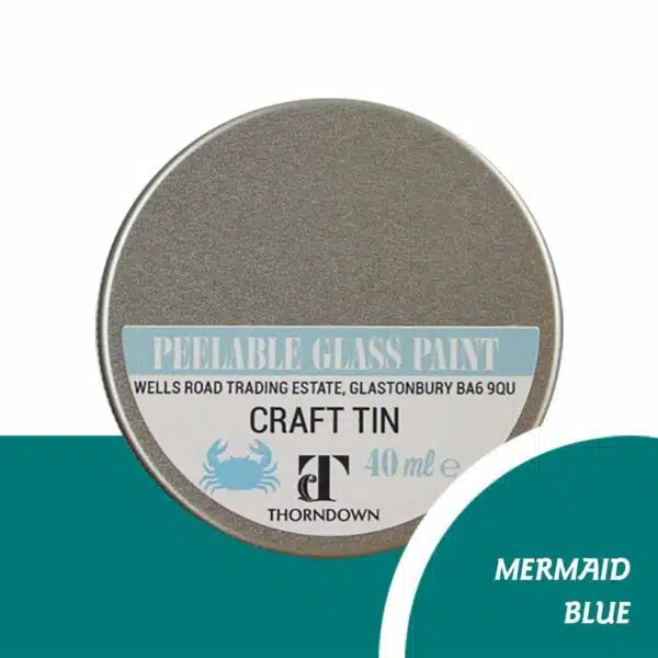 40ml Mermaid Blue Peelable Glass Paint Craft Tin from Thorndown