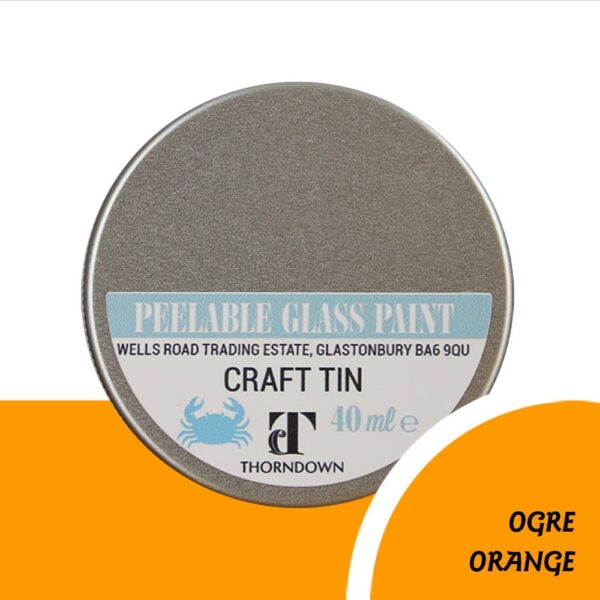 40ml Ogre Orange Peelable Glass Paint Craft Tin from Thorndown