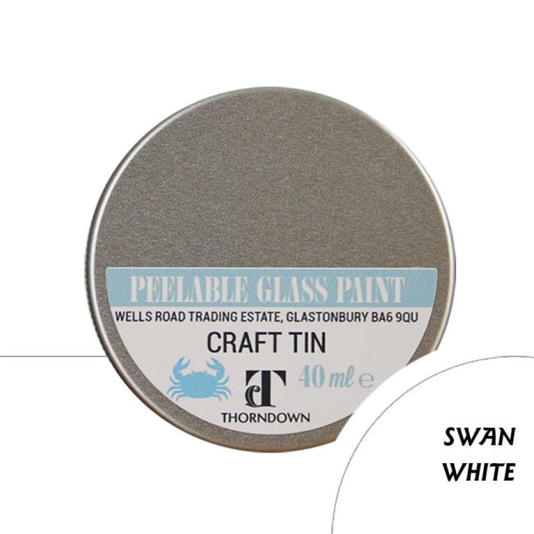 40ml Swan White Peelable Glass Paint Craft Tin by thorndown