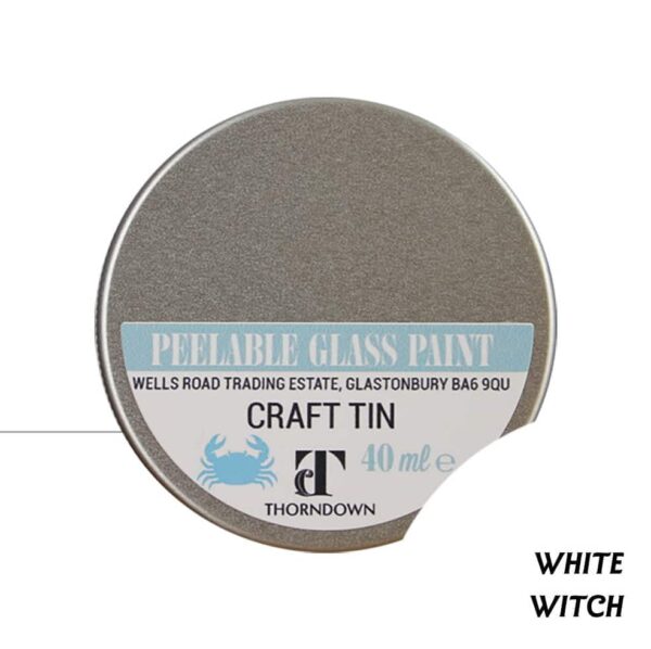 40ml White Witch Peelable Glass Paint Craft Tin by Thorndown
