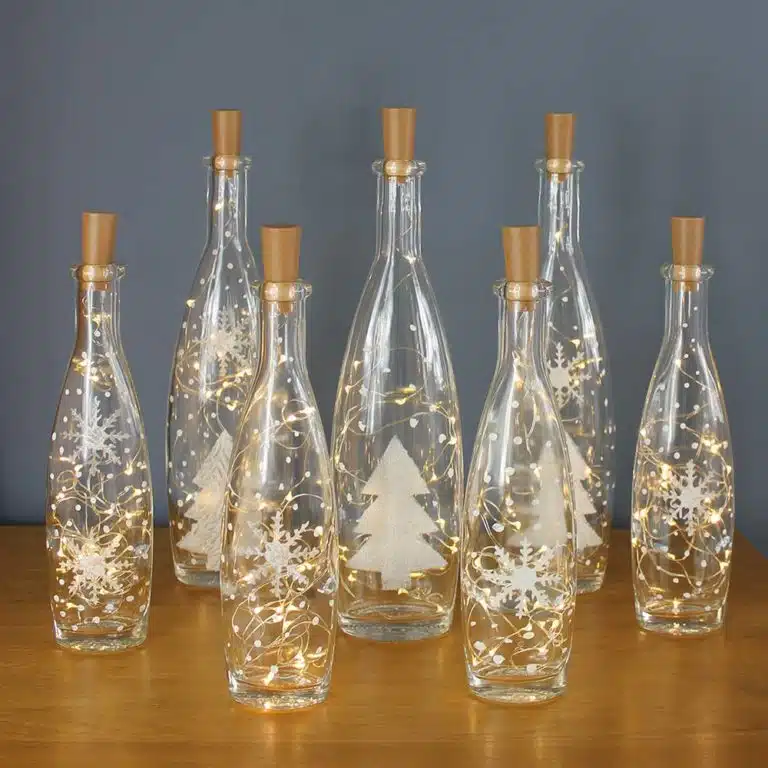 Christmas-bottle-lights-with-Thorndown-Peelable-Glass-Paint-Christmas-Stencil-Craft-Pack