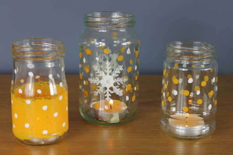 Christmas-tea-light-jars-painted-with-Thorndown-Peelable-Glass-Paint