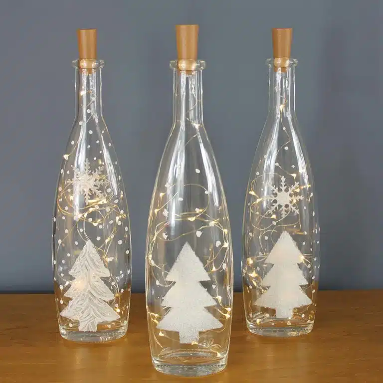 Christmas-tree-bottle-lights-with-Thorndown-Peelable-Glass-Paint-Christmas-Stencil-Craft-Pack