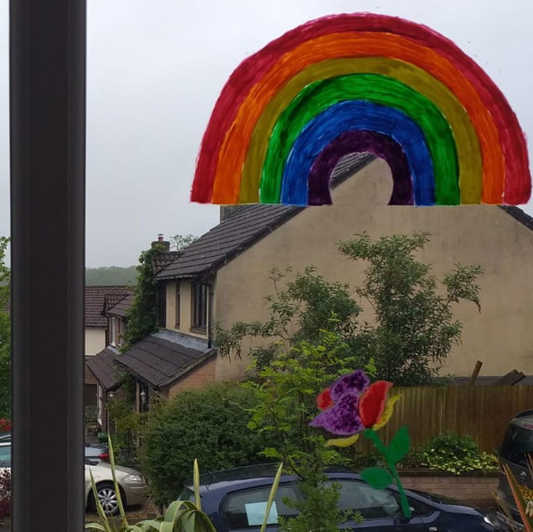 Rainbow-window-with-rainbow-rose