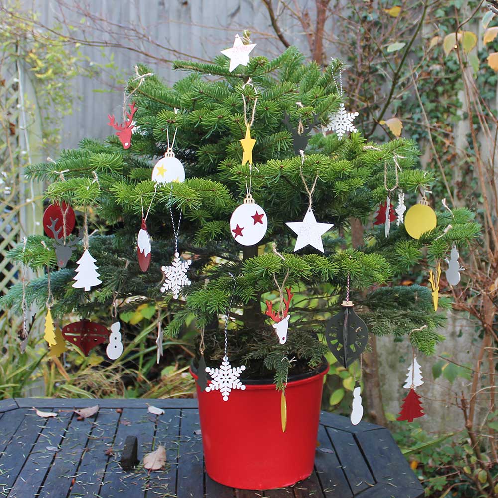 Christmas-Tree-with-wood-decorations-painted-in-Thorndown-Wood-Paints