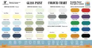 Thorndown Peelable Glass Paint Colour Chart 2021