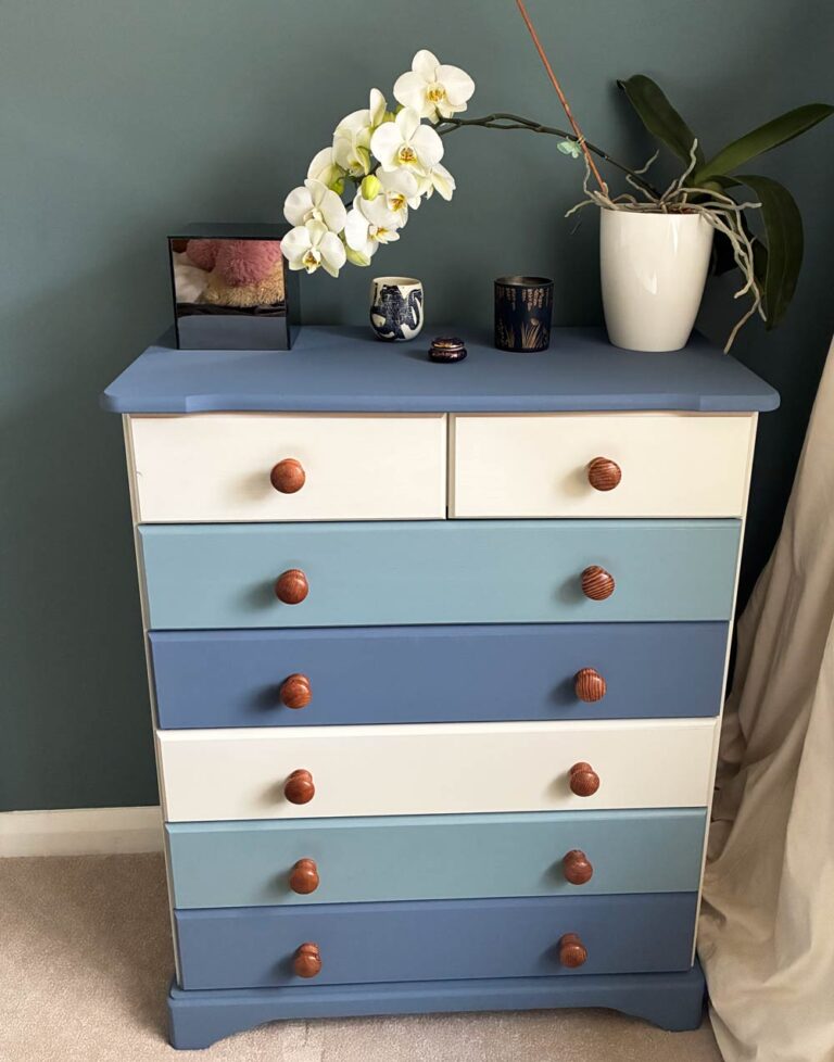 Thorndown-Axe-and-Hartlake-Blue-Wall-Paint-with-Dulcote-Stone-Wood-Paint-on-chest-of-drawers_2