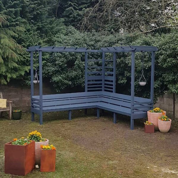 Thorndown-Cavepool-Grey-Wood-Paint-on-Spring-into-Summer-garden-Arbour