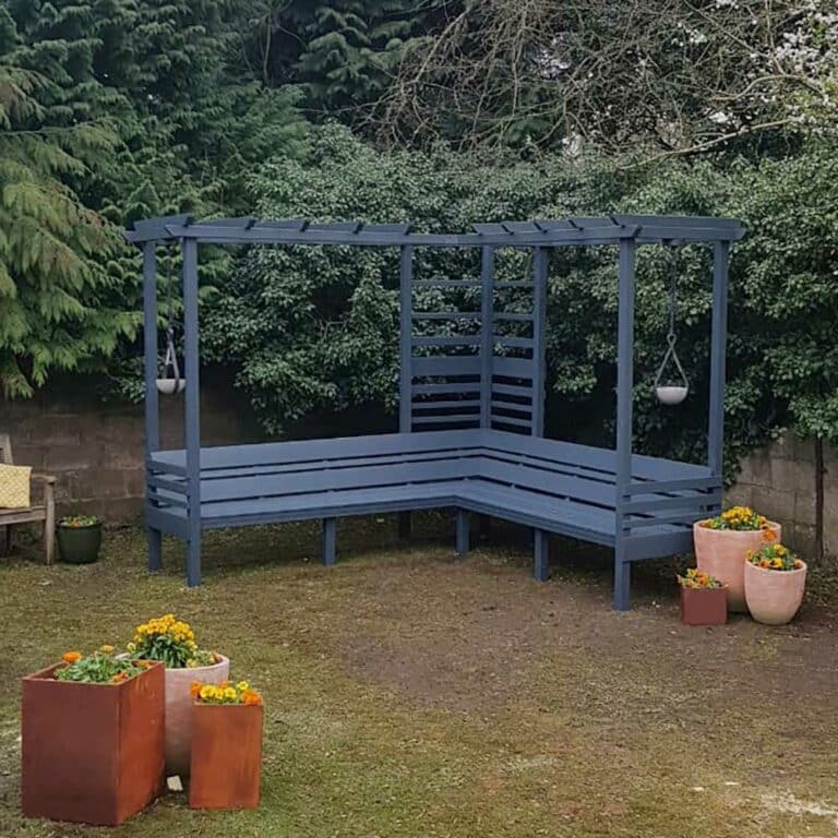 Thorndown-Cavepool-Grey-Wood-Paint-on-Spring-into-Summer-garden-Arbour