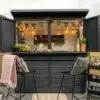 Forest-Garden-Bar-Ginbar-painted-in-Thorndown-RAL-7016-Anthracite-Grey-Wood-Paint