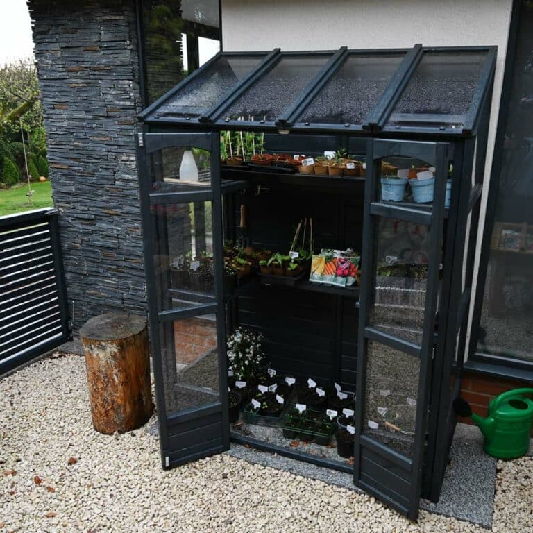 Thorndown-Anthracite-Grey-Wood-Paint-on-Forest-greenhouse