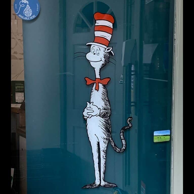 Thorndown-Peelable-Glass-Paint-Cat-in-the-Hat-on-shop-window