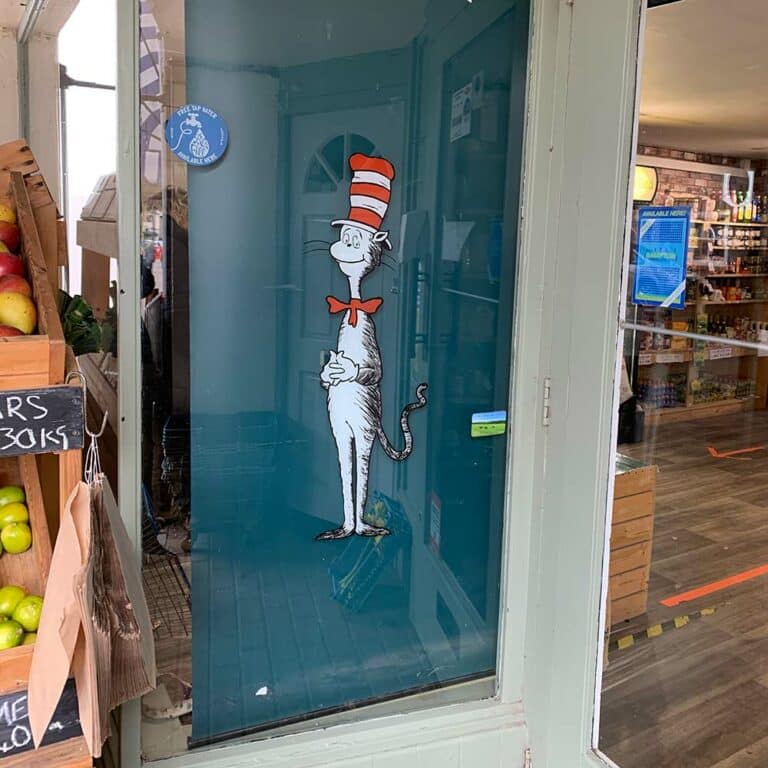 Thorndown-Peelable-Glass-Paint-Cat-in-the-Hat-window