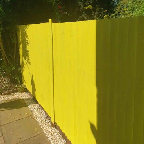 Thondown-Yellow-Rattle-Wood-Paint-on-fencing