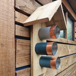 Bird-Feeder-painted-with-Thorndown-Wood-Paint-Avalon-Blue_Bishop-Blue_-Grey-Heron-tins