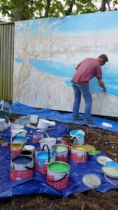 Jon-Minshull-painting-mural-background-with-Thorndown-Wood-Paint_Love-Your-Garden-Taunton6