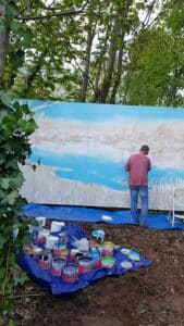 Jon-Minshull-painting-mural-background-with-Thorndown-Wood-Paint_Love-Your-Garden-Taunton8