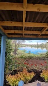 Love-Your-Garden-mural-painted-with-Thorndown-Wood-Paint-and-wood-in-Launcherley-Blue5