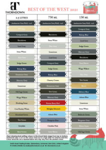 Thorndown Wood Paint Best Selling Colours 2021 web