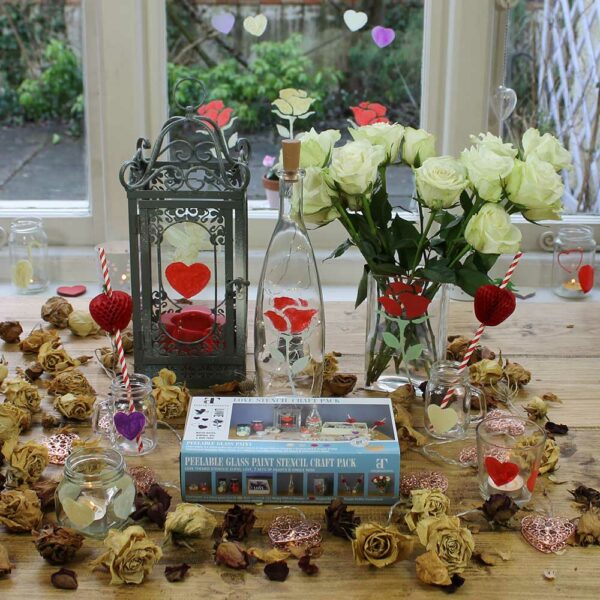 Thorndown-Peelable-Glass-Paint-Love-Stencil-Pack-painted-items7