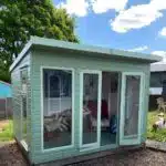 Taunton-Sheds-Thorndown-Reed-Green-and-Parlyte-Green-Wood-Paint