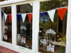 Thorndown-Peelable-Glass-Paint-Platinum-Jubilee-painted-decorations-and-window-viewed-externally