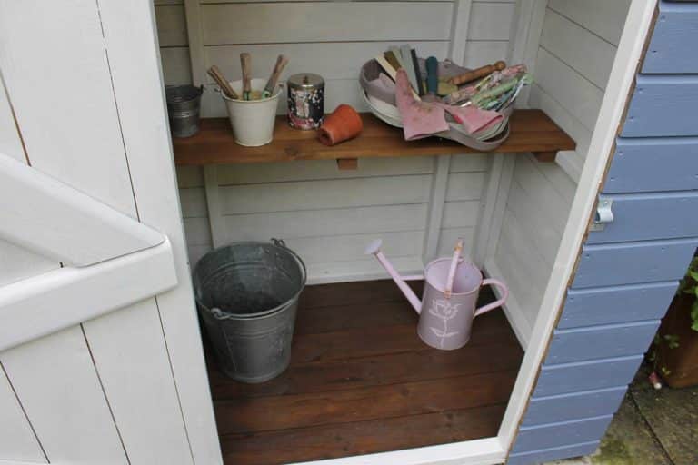 Thorndown-Whey-White-and-Hazel-Wood-Paint-on-shed-interior
