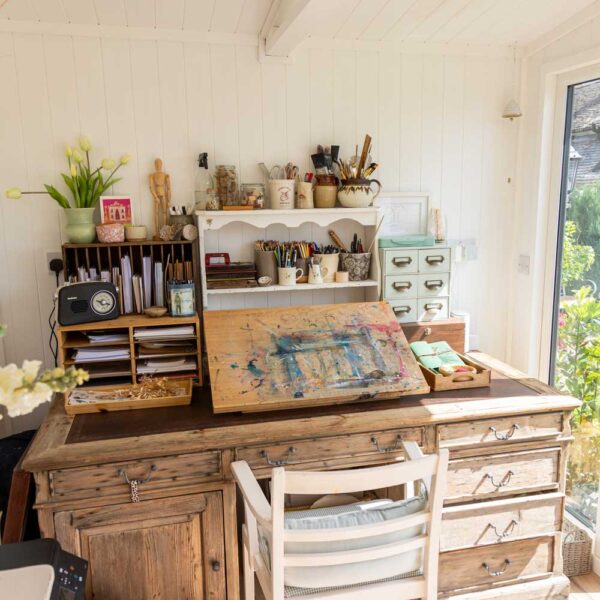 Thorndown-Whey-White-Wood-Paint-on-Roundpeg-shed-interior