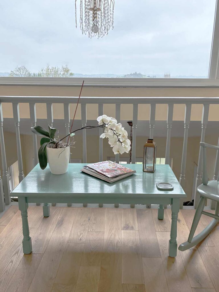 Thorndown-Wetlands-Green-Wood-Paint-on-coffee-table